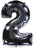 Balón foliový číslice ČERNÁ - BLACK 102 cm - 2