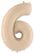 Balón foliový číslice KRÉMOVÁ  - 102 cm - 6