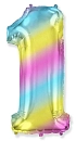 Balón foliový číslice DUHOVÁ 102 cm - 1