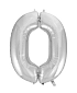 Balón foliový číslice STŘÍBRNÁ - SILVER 102 cm - 0