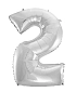 Balón foliový číslice STŘÍBRNÁ - SILVER 102 cm - 2
