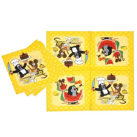Párty ubrousky Krteček - Krtek a kamarádi 12 ks, 33 cm