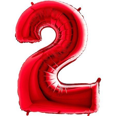 Balón foliový číslice ČERVENÁ - RED 102 cm - 2