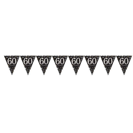 Girlanda vlajky 60 let - narozeniny - Happy birthday - 400 cm