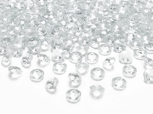 Bezbarvé diamantové konfety na stůl - svatba - 100 ks