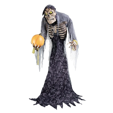 Dekorace obří pohyblivá kostra - duch - Halloween - 210 cm