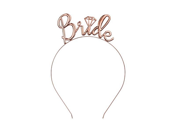 Čelenka Bride - Nevěsta - růžovo zlatá (rose gold) - Rozlučka se svobodou