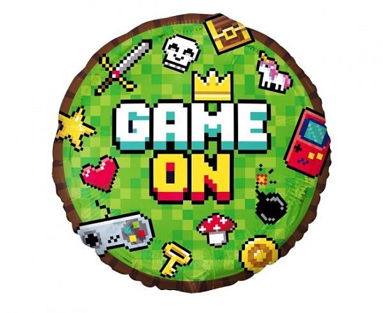 Balónek foliový GAME ON - Pixel - Minecraft - 45 cm