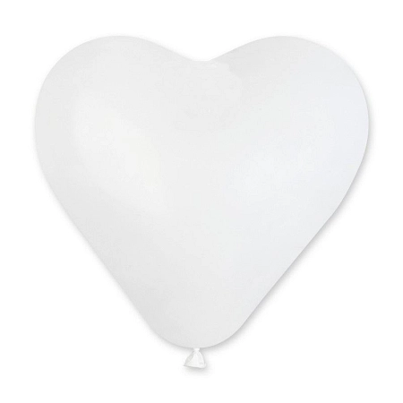 Balón SRDCE bílé 25 cm -1 ks - Valentýn / Svatba