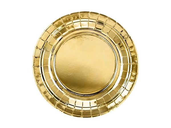 Papírové talíře zlaté - 18cm - 6 ks
