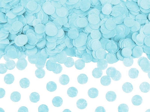 Konfety papírové kolečka - modré - Gender reveal - narození kluka -15 g