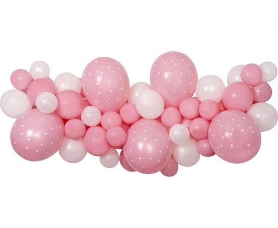 Balónková girlanda - Sada baby růžovobílá 300 cm - 65 ks - Baby shower