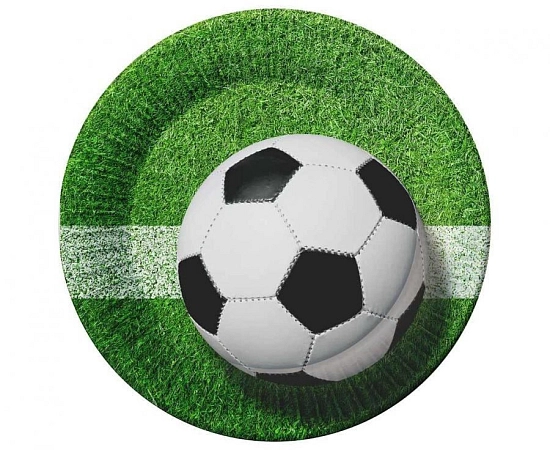 Papírové talíře FOTBAL - 18 cm - 6 ks