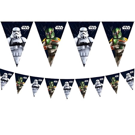 Papírová girlanda vlajky Star Wars Galaxy - Hvězdné války - 230 cm