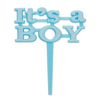 Zapichovátka do cupcaku, 8 ks - Baby shower  ' It's a boy ' - Kluk