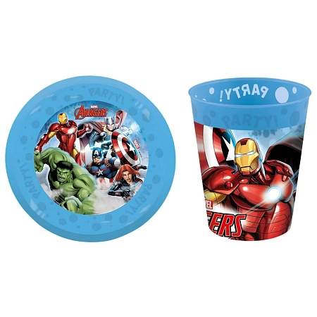 Sada plastový kelímek a talíř AVENGERS - 2ks