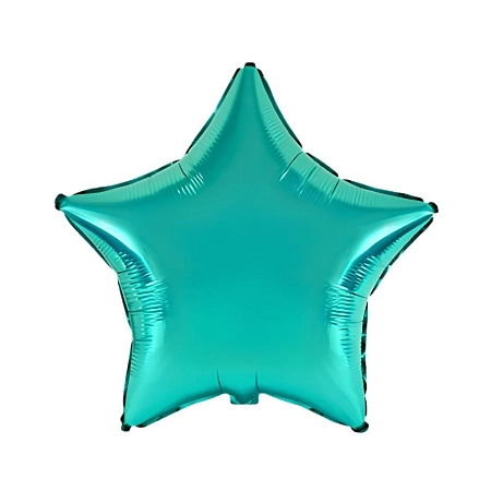 Balón foliový 45 cm  Hvězda zelená TYRKYSOVÁ