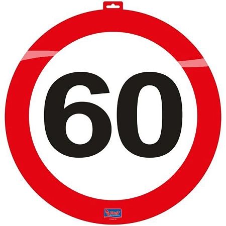 Dekorace dopravní značka 60 let  - průměr 47cm