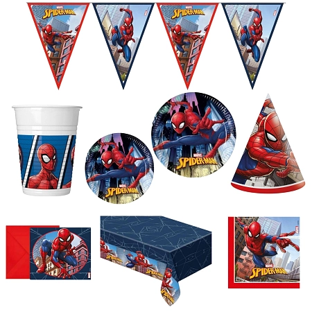 Dětská narozeninová sada Spiderman - 12 osob, 78 ks