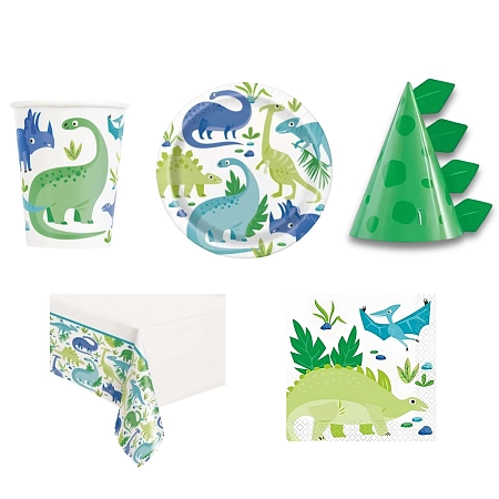 Dětská narozeninová sada Dinosaurus  - 16 osob, 71 ks