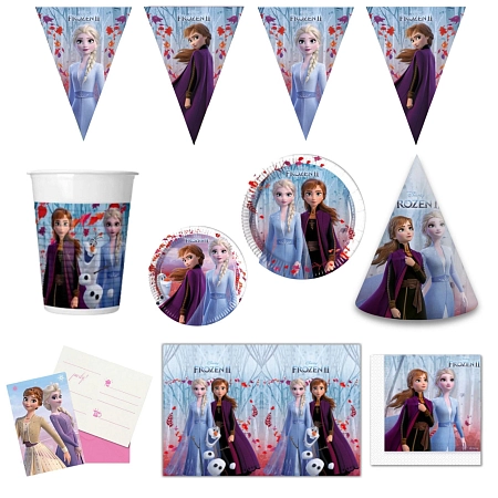 Dětská narozeninová sada Ledové království - Frozen - 12 osob, 78 ks
