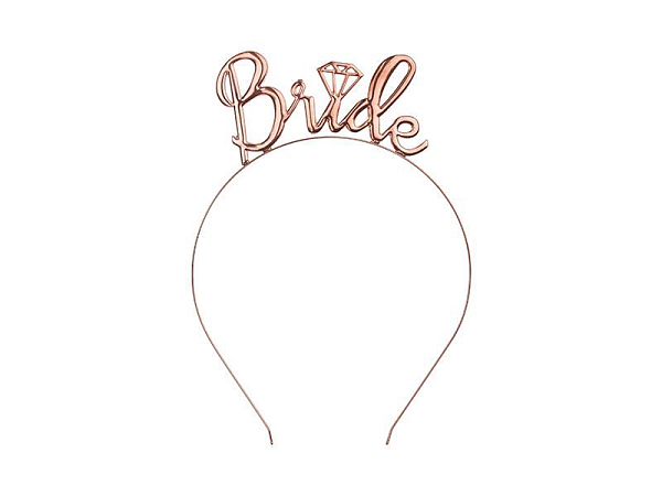 Čelenka Bride - Nevěsta - růžovo zlatá (rose gold) - Rozlučka se svobodou