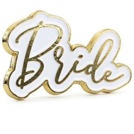 Brož pro budoucí nevěstu 'Bride' 3,5 x 2 cm - Rozlučka se svobodou