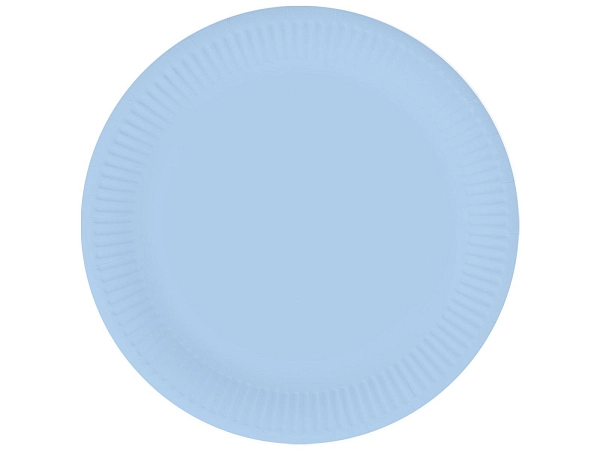 Talíře světle modré - Gender reveal - narození kluka - 18 cm - 6 ks