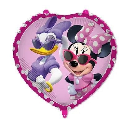 Balón fóliový srdce Myška Minnie a Daisy - 46 cm
