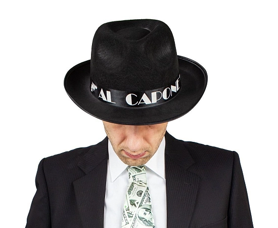 Klobouk černý - AL CAPONE - mafián - mafie - gangster - dospělý