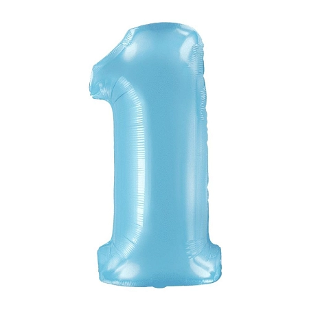 Balón foliový číslice  SVĚTLE MODRÁ 102 cm - 1