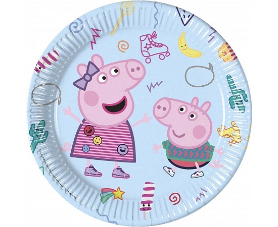 Papírové talíře prasátko Peppa 'Peppa Pig', 23 cm, 8 ks