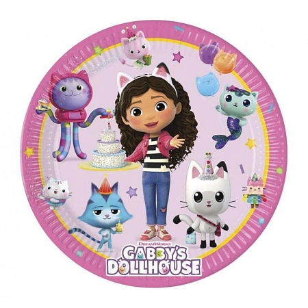 Papírové talíře Gábinin kouzelný domeček - Gabby's Dollhouse - 23 cm - 8 ks