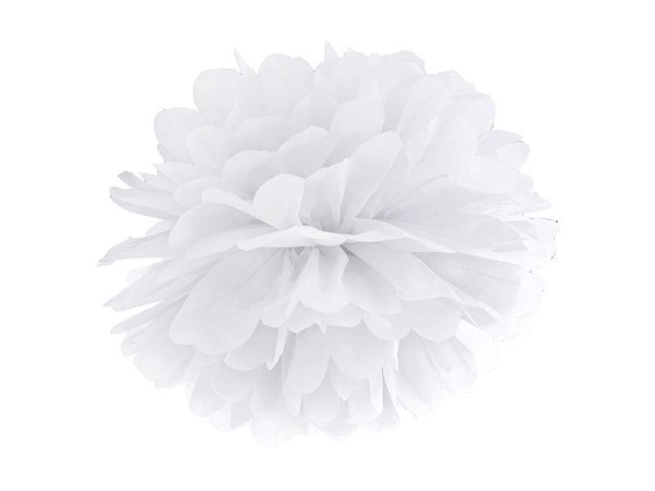 PAPÍROVÝ POMPOM 35cm - BÍLÁ