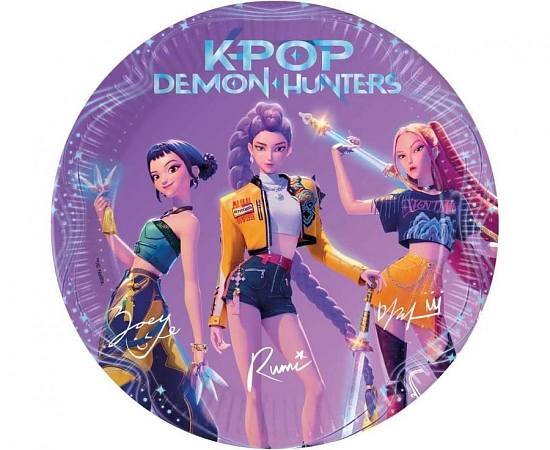 Papírové talíře K-POP DEMON HUNTERS - Lovci démonů - 23 cm - 8 ks