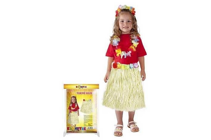 Sukně Havaj - Hawaii dětská 45 cm přírodní