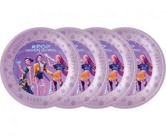 Plastové talíře K-POP DEMON HUNTERS - Lovci démonů - 21 cm - 4 ks