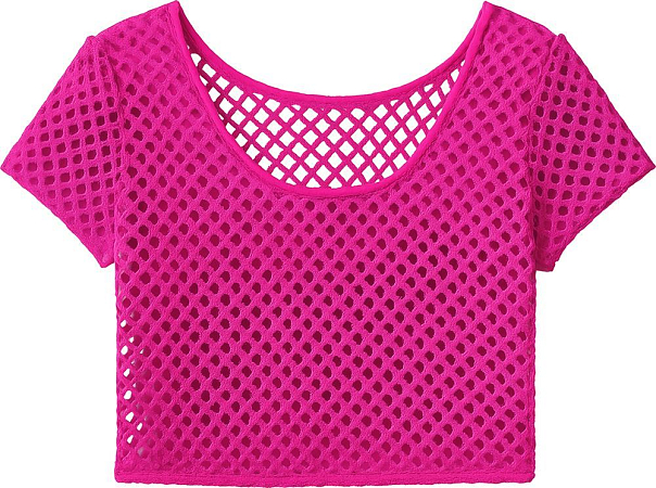 Růžové siťované retro tričko - neon - 80.léta - disco