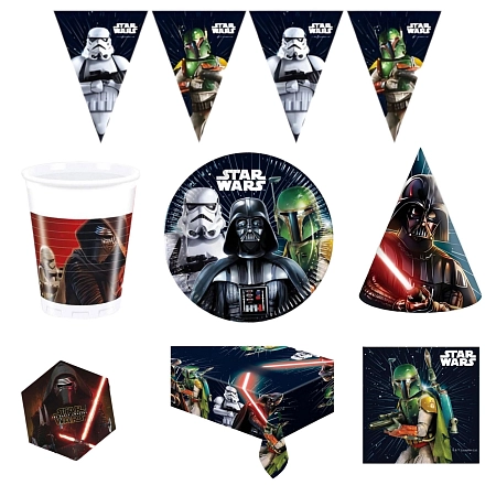 Dětská narozeninová sada STAR WARS - 12 osob, 78 ks