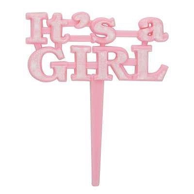 Zapichovátka do cupcaku, 8 ks - Baby shower ' It's a girl ' - Holka