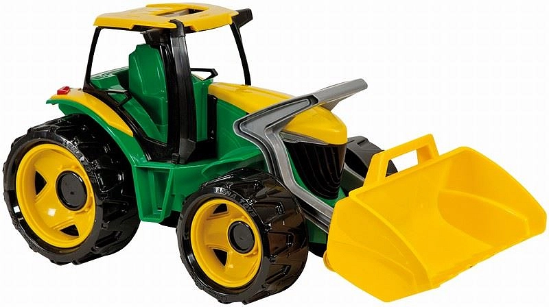 Traktor se lžíci zeleno žlutý