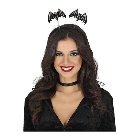 Čelenka černá s netopýry - Halloween