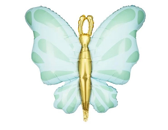 Fóliový balónek Motýl - zelený - 90 cm