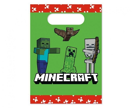Dárkové tašky Minecraft - pixel - 16 x 22 cm - 4 ks