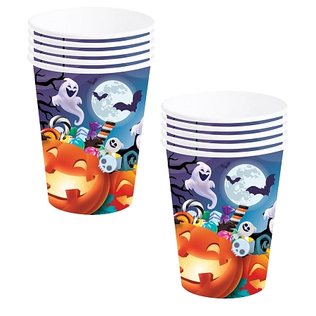 Papírové kelímky dýně - pumpkin - Halloween - 12 ks - 240 ml