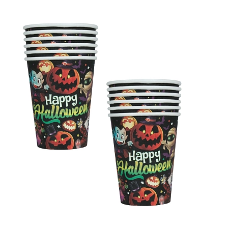 Papírové kelímky Happy Halloween - monster - strašidla  - 12 ks - 240 ml