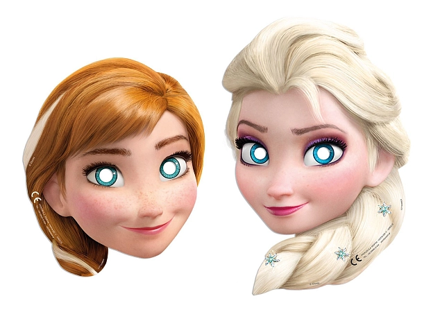 Papírové masky Ledové králoství Anna a Elsa - Frozen - 6 ks