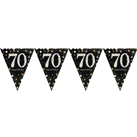 Girlanda vlajky 70 let - narozeniny - Happy birthday - 400 cm