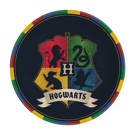 Papírové talíře Harry Potter - Erb - čaroděj - 23 cm - 8 ks