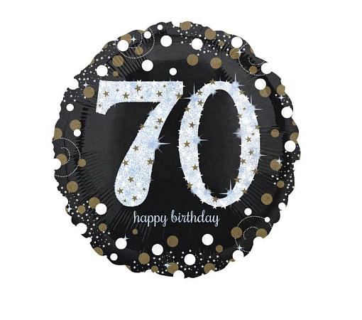 Balón fóliový 70 let - Happy Birthday - narozeniny - 43 cm